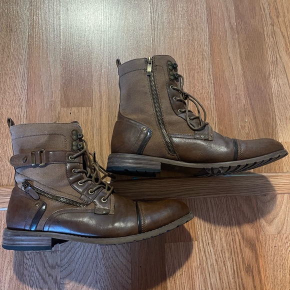 Men’s Brown Leather Boots with Zipper excellent condition - Picture 3 of 8